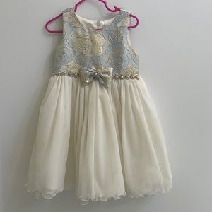 Girls ivory glitter dress